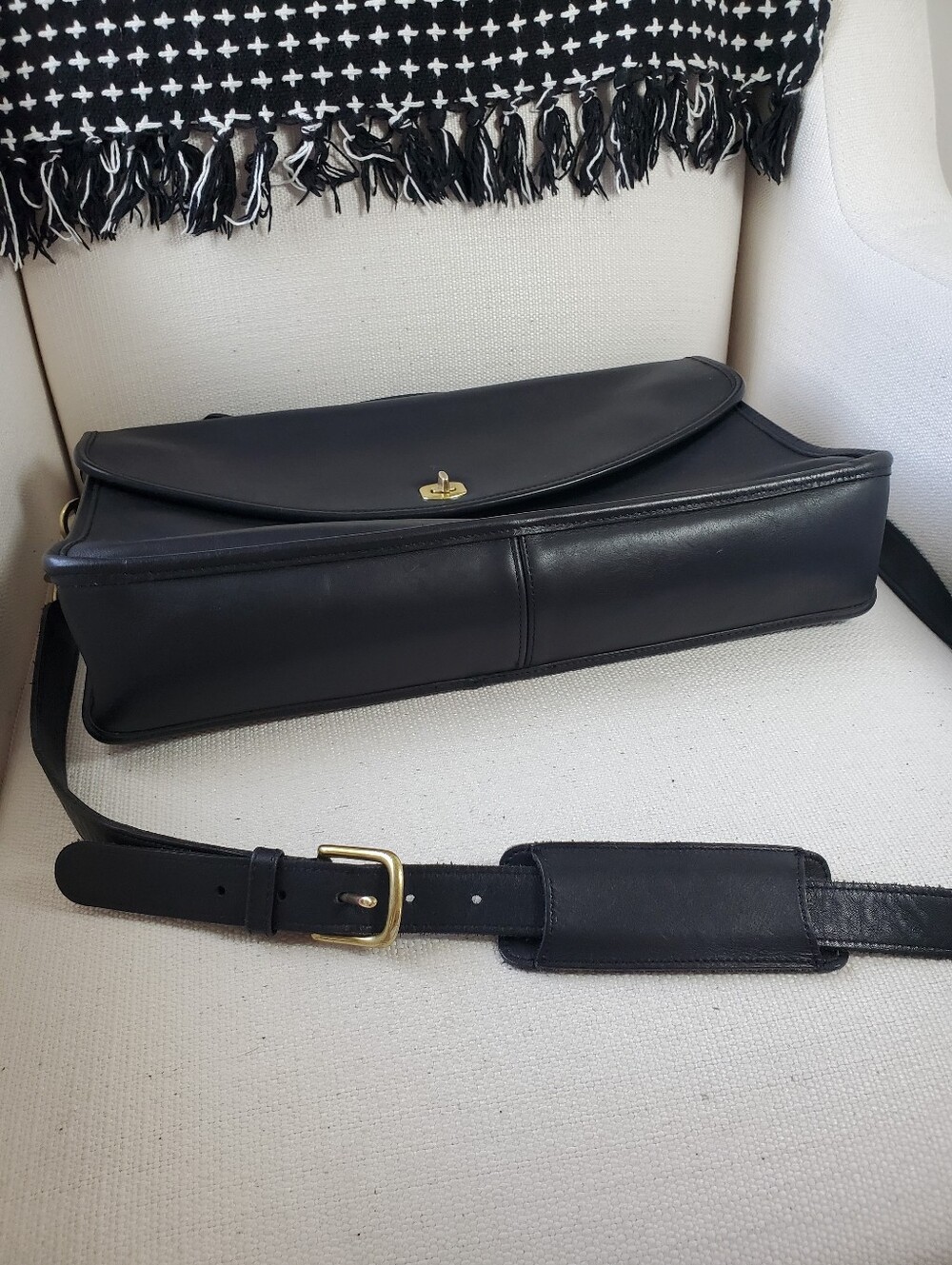 Vintage Coach Black Leather Lexington Briefcase 5265 Authentic - Picture 8 of 13